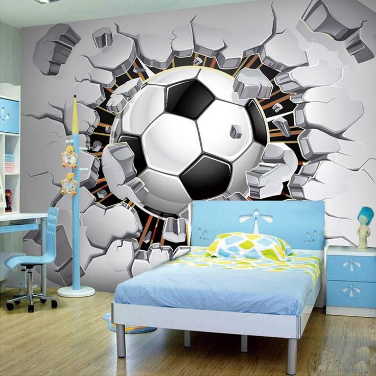 Custom 3D Soccer Sport Wallpaper Mural (㎡) | Soccer room decor, Soccer